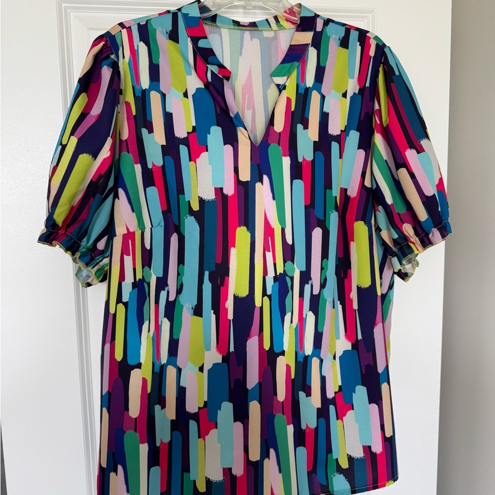 SHEIN Multicolor Abstract Blouse